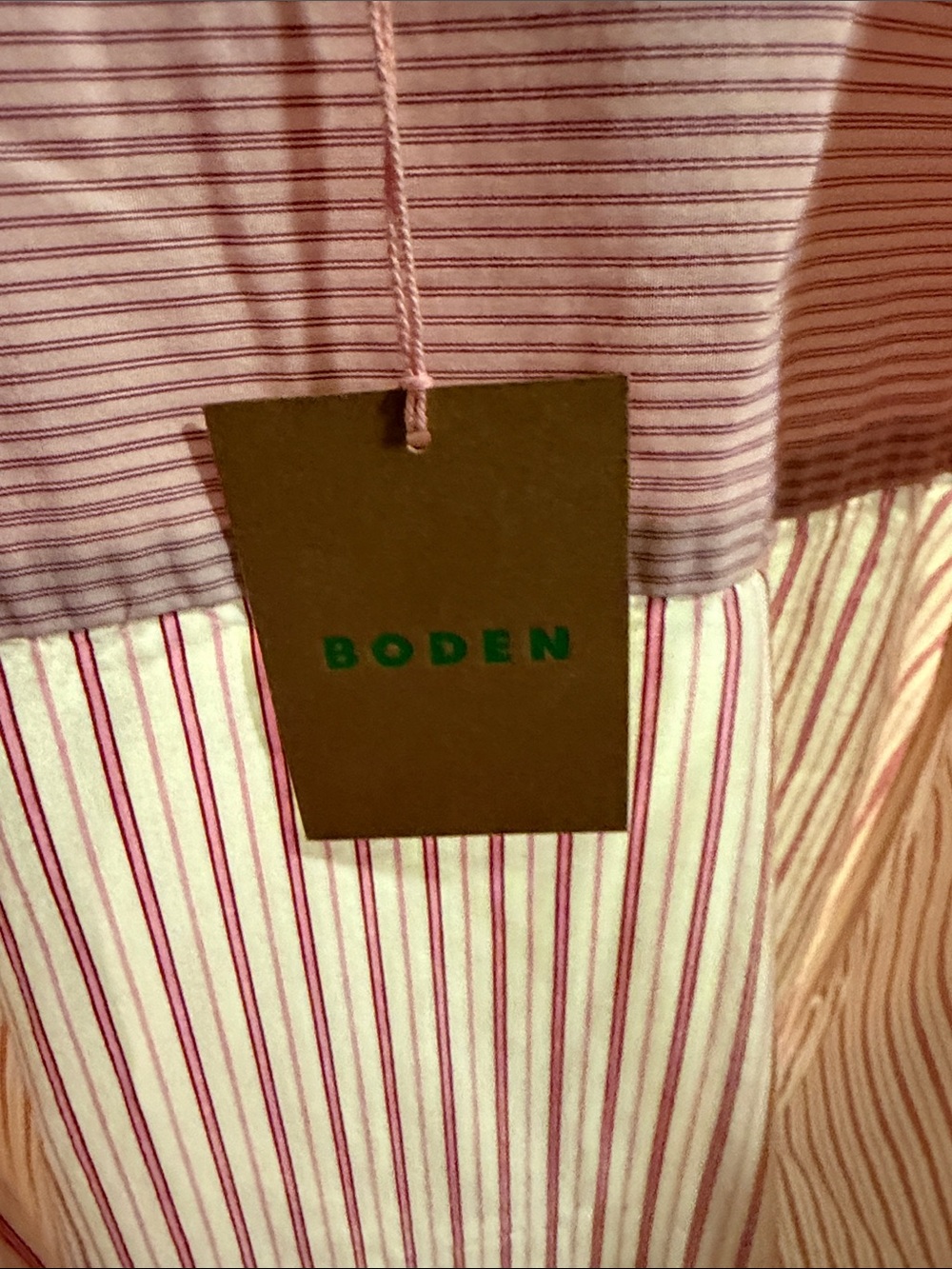 Boden Striped Pink and Cream Poplin Button-Up Shirt - Picture 5 of 5